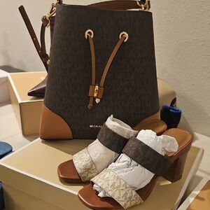 Michael Kors Tan and Cream Heels